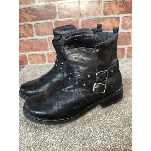 torrid Black Studded Buckle Ankle Boots - Picture 2 of 5